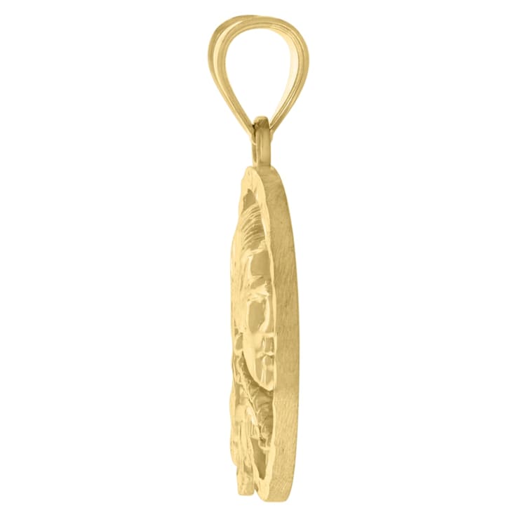 Diamond2Deal 10K Yellow Gold Native American Indian Chief Pendant for Men