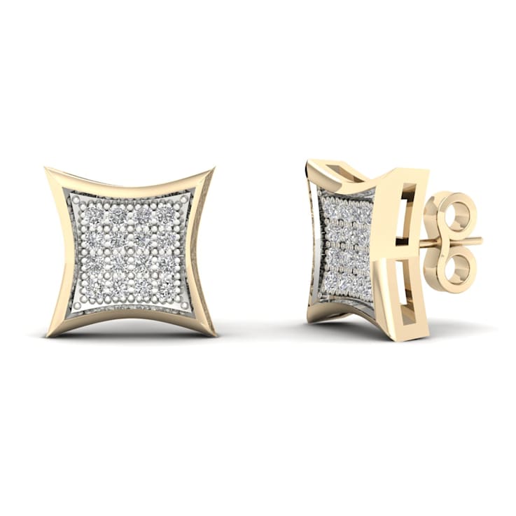 10k Yellow Gold 1/10ctw Round Diamond Womens Stud Earrings ( H-I Color,
I2 Clarity )