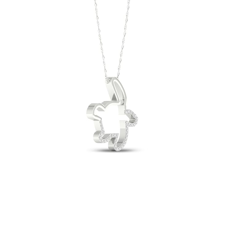 Sterling Silver Diamond Turtle Pendant With 18 Inch Chain (H-I Color, I2
Clarity)(0.10 ctw)