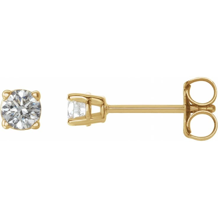 14K Yellow Gold 1/5 CTW Natural Diamond Stud Earrings for Women with
Friction Post