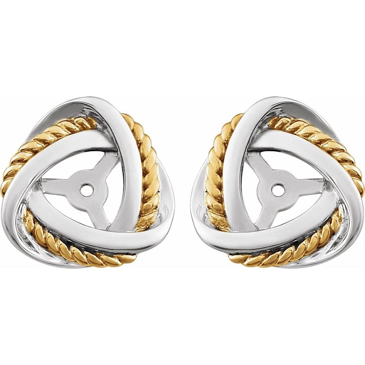 14K White/Yellow Gold-Plated Earring Jackets for Women