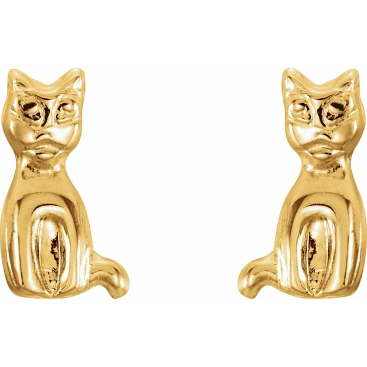 Tiara Kids Kitten Stud Earrings In 14k Gold  Target