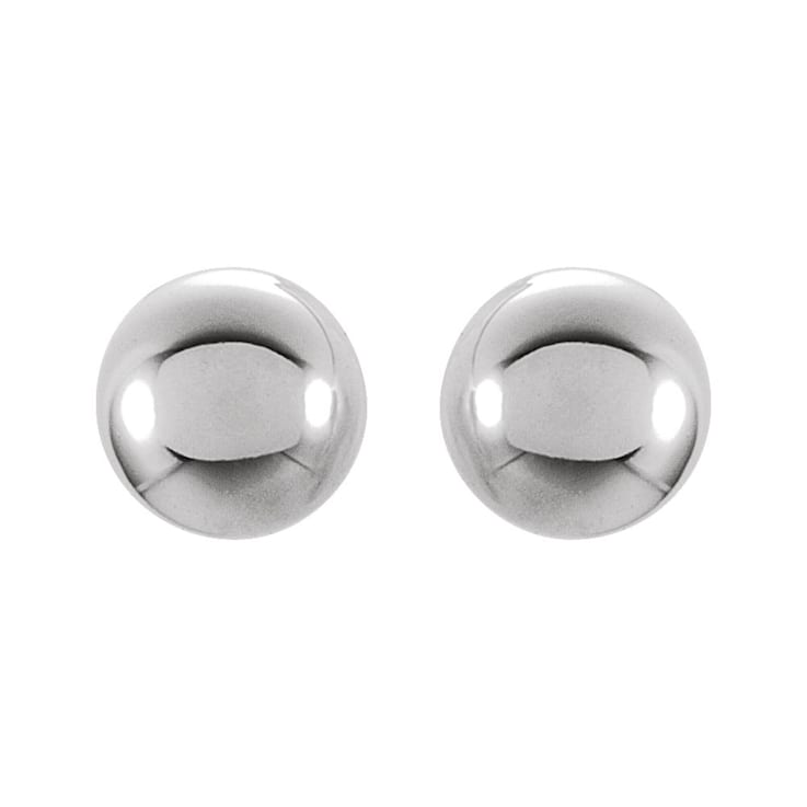 14k White Gold 4 mm Ball Stud Earrings for Women
