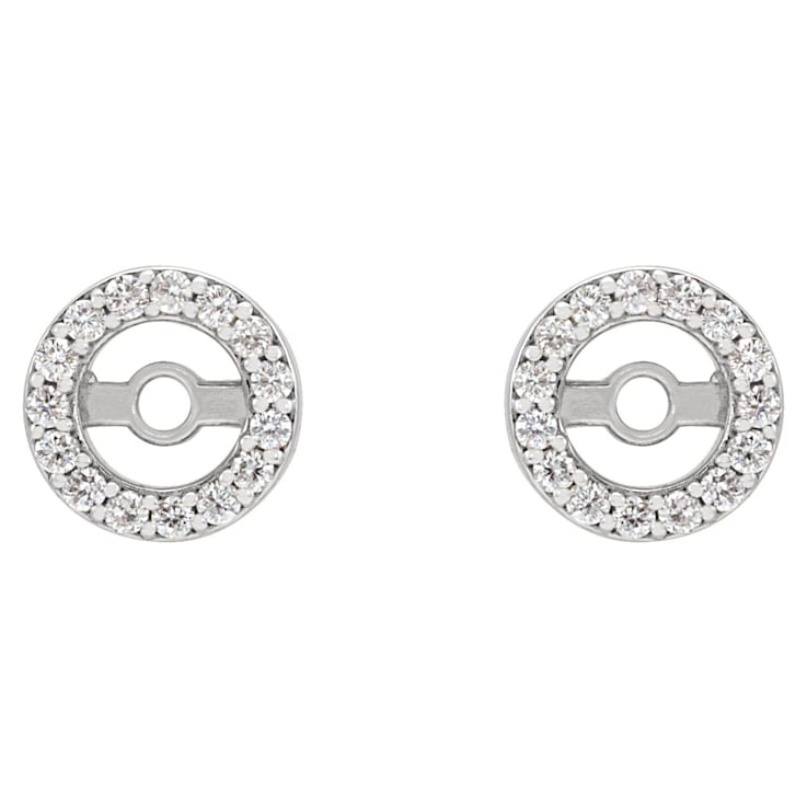 14K White Gold 0.08ctw Round Cut Natural Diamond Earring Jackets with
3.6 mm Inside Diameter