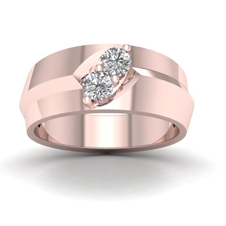 Diamond2Deal 10K Rose Gold .50ctw Diamond Wedding Band (Color H-I,
Clarity I2)