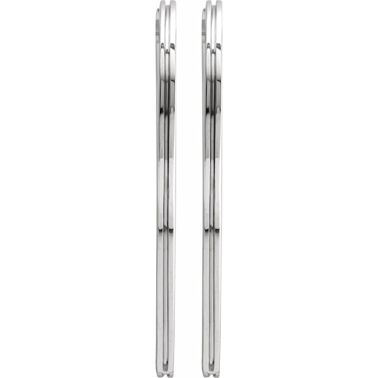 14K White Gold 30 mm Huggie Hoop Earrings for Women