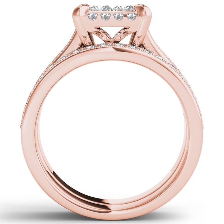 14K Rose Gold 1.50ctw Diamond Anniversary Engagement Ring Bridal Band
Set (I2-Clarity-H-I-Color)
