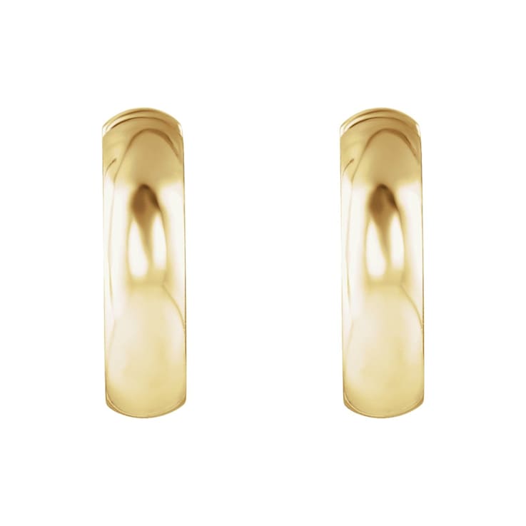14K Yellow Gold 14.25 mm Hinged Hoop Earrings
