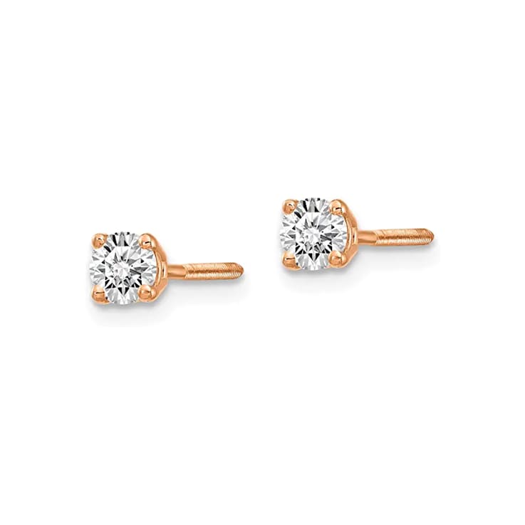 Lab Grown Diamond 14k Rose Gold Stud Earrings 4.0ctw