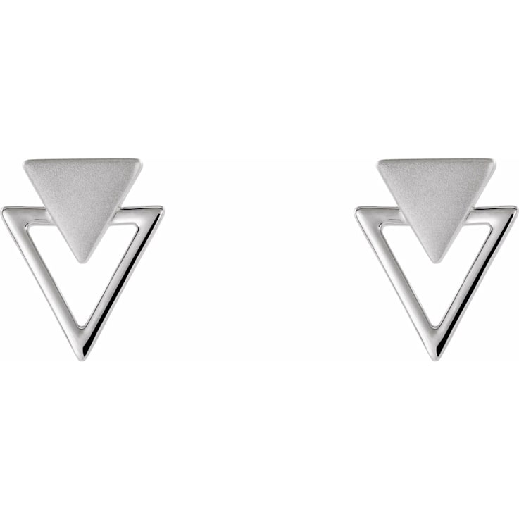 Sterling Silver Triangle Geometric Drop Earrings for Women