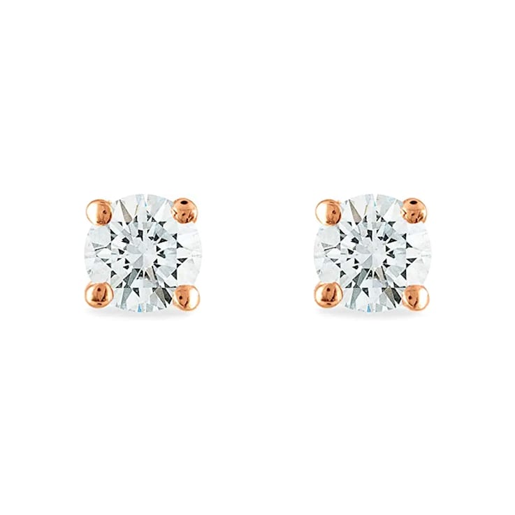 Diamond2Deal Lab Grown Diamond 14k Rose Gold Stud Earrings 4.0ctw