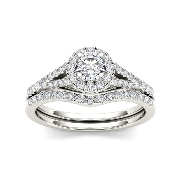 10K White Gold .75ctw Diamond Ladies Round Halo Engagement Ring (
I2-Clarity-H-I-Color )