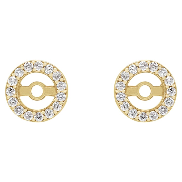14K Yellow Gold 0.08ctw Round Cut Natural Diamond Earring Jackets with
3.6 mm Inside Diameter