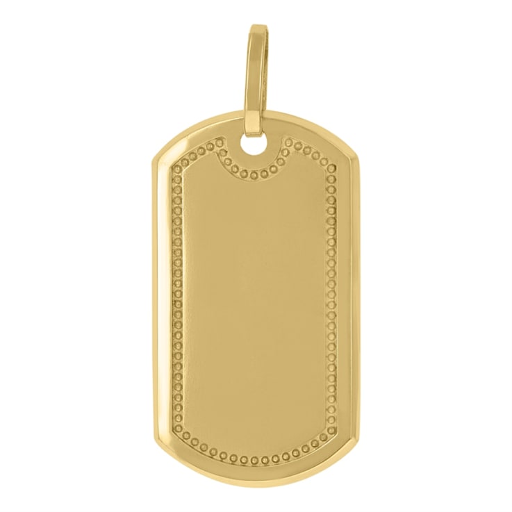 Diamond2Deal 10k Yellow Gold Dog Tag Pendant for Men 1C0DGA