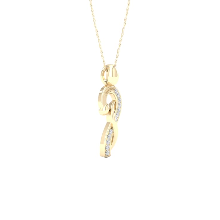 10k Yellow Gold Diamond Pendant With 18 Inch Chain (H-I Color, I2
Clarity)(0.04 ctw)
