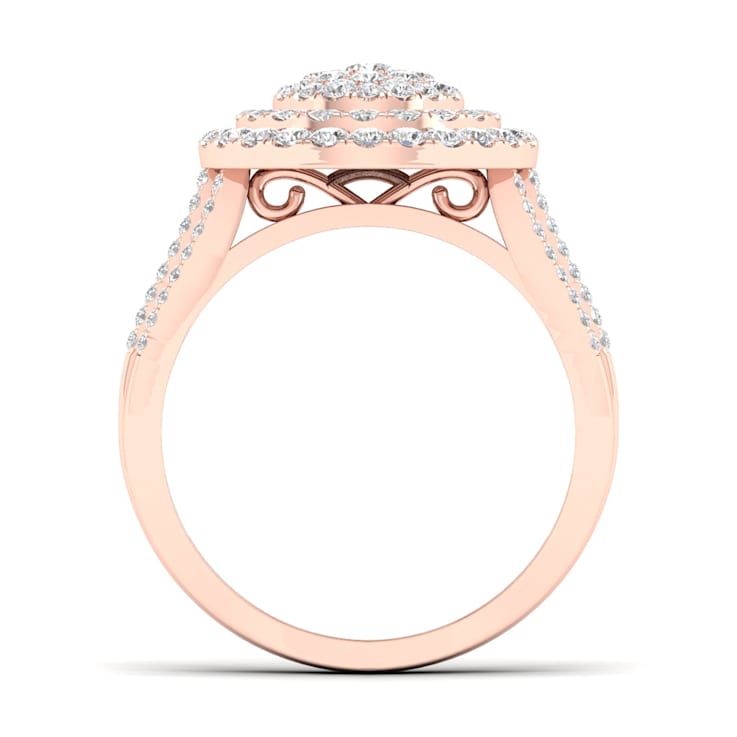Dazzlingrock Collection 0.25 Carat Diamond Engagement Ring - Gentle Curve Crown In 10K Rose Gold