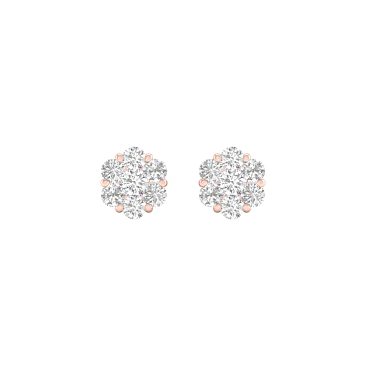10k Rose Gold 1/2ctw Diamond Womens Round Stud Earrings ( H-I Color, I2
Clarity )