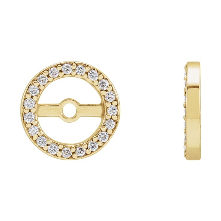14K Yellow Gold 1/8ctw Round Cut Natural Diamond Earring Jackets with
5.3 mm Inside Diameter