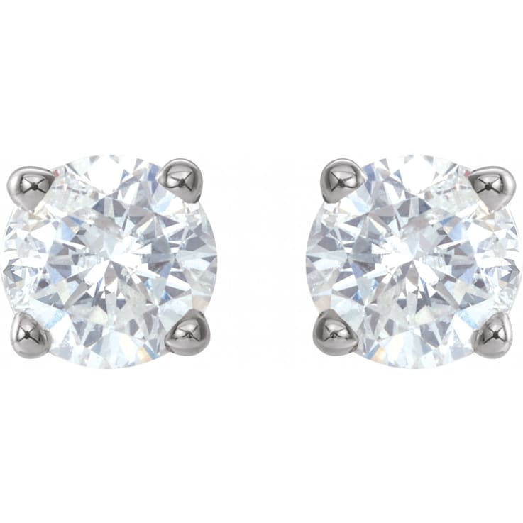 14K White Gold 3/4 CTW Natural Diamond Stud Earrings for Women with
Friction Post