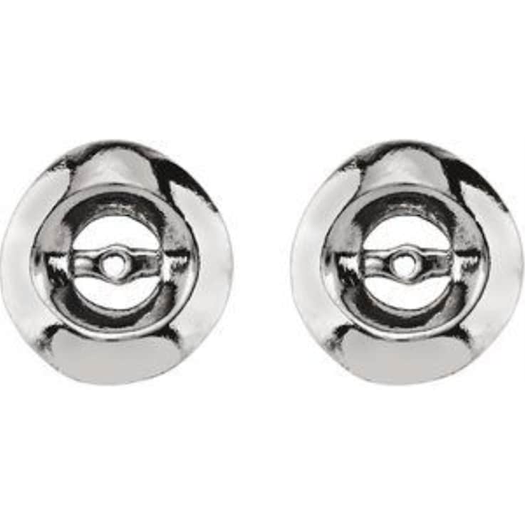 Diamond2Deal 14K White Gold 3.7mm ID Earrings Jackets (L- 12 mm, W- 10 mm)
