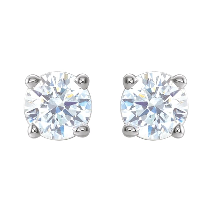 14K White Gold 1/3 CTW Natural Diamond Stud Earrings for Women with
Friction Post