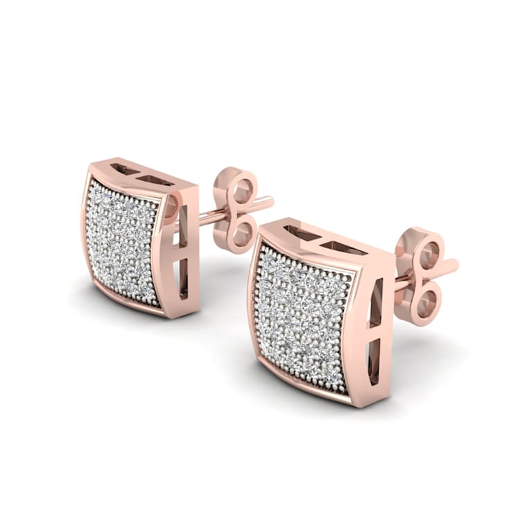 10k Rose Gold 0.15ctw Round Diamond Womens Stud Earrings ( H-I Color, I2
Clarity )