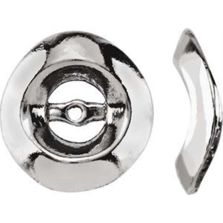 Diamond2Deal 14K White Gold 3.7mm ID Earrings Jackets (L- 12 mm, W- 10 mm)