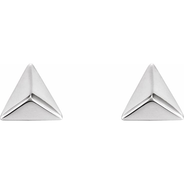 Sterling Silver Pyramid Cut Stud Earrings for Women