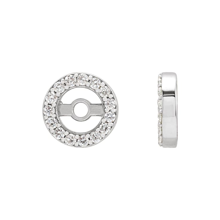 14K White Gold 0.08ctw Round Cut Natural Diamond Earring Jackets with
3.6 mm Inside Diameter