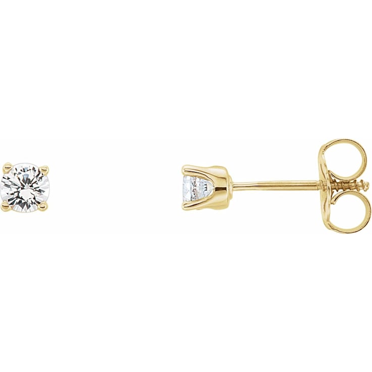 14K Yellow Gold Lab Created Diamond Stud Earrings for Women