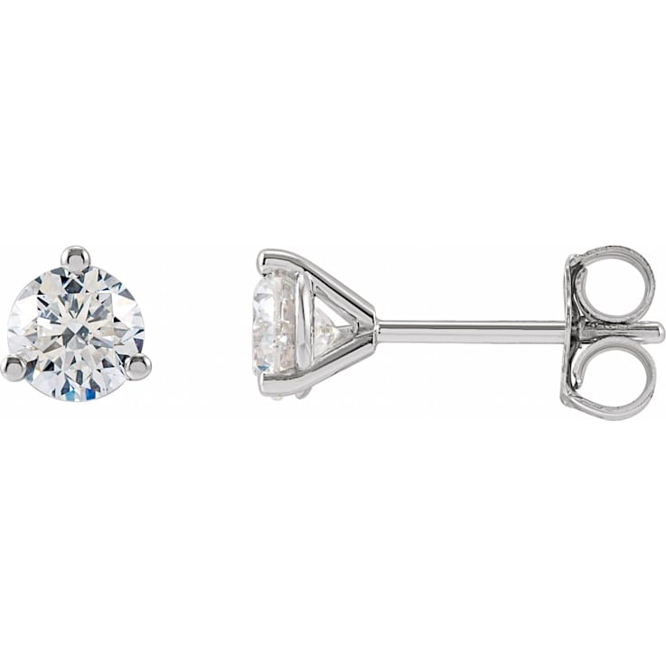 14K White Gold 3/4ctw Lab-Grown Diamond Stud Earrings