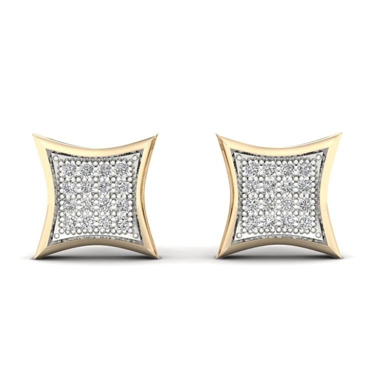 10k Yellow Gold 1/10ctw Round Diamond Womens Stud Earrings ( H-I Color,
I2 Clarity )