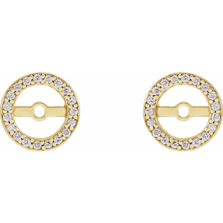 14K Yellow Gold 1/8ctw Round Cut Natural Diamond Earring Jackets with
5.3 mm Inside Diameter