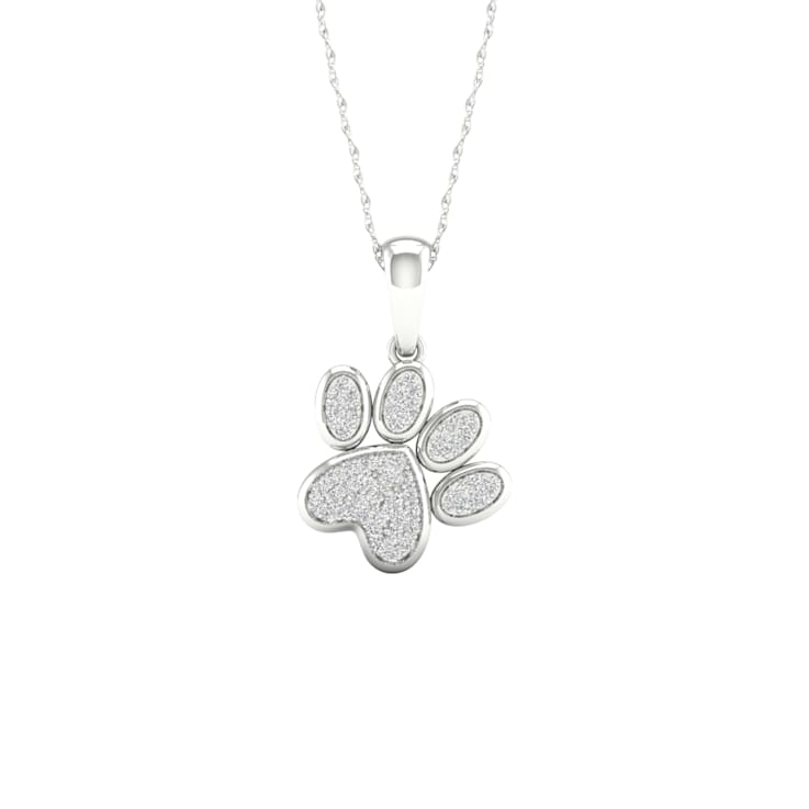 Diamond paw print pendant on sale