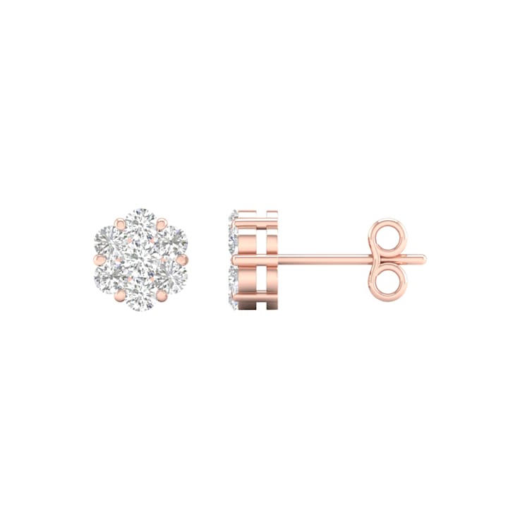 10k Rose Gold 1/2ctw Diamond Womens Round Stud Earrings ( H-I Color, I2
Clarity )