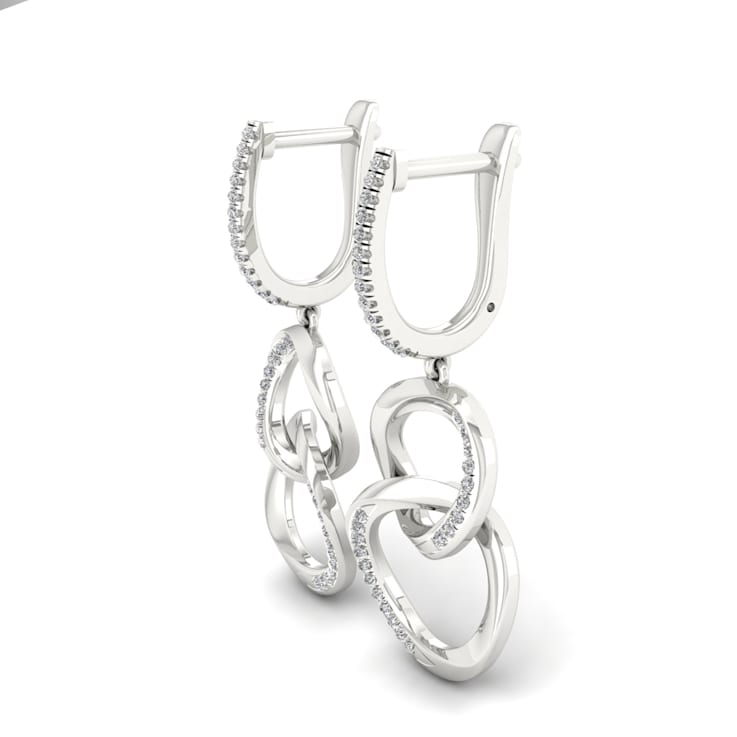 925 Sterling Silver 1/5ctw Diamond Womens Link Drop Earrings ( H-I
Color, I2 Clarity )