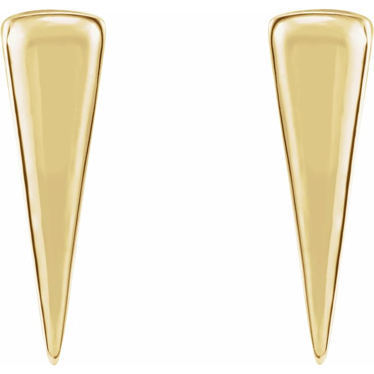 14K Yellow Gold 12x3.27 mm Triangle Earrings for Women