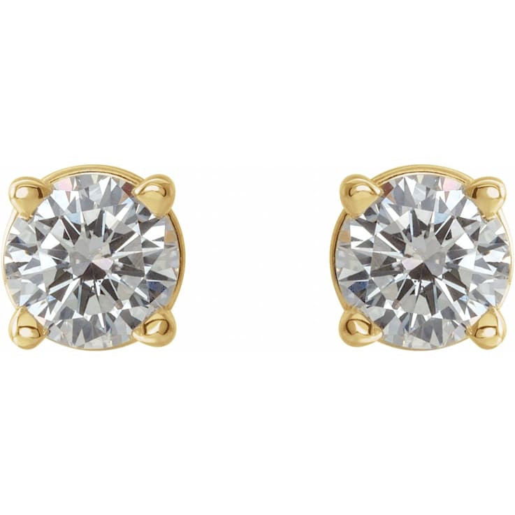 14K Yellow Gold 1/3 CTW Natural Diamond Stud Earrings for Women with
Friction Post