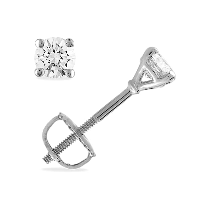 Diamond2Deal Lab Grown Diamond 14k White Gold Stud Earrings 3.0ctw