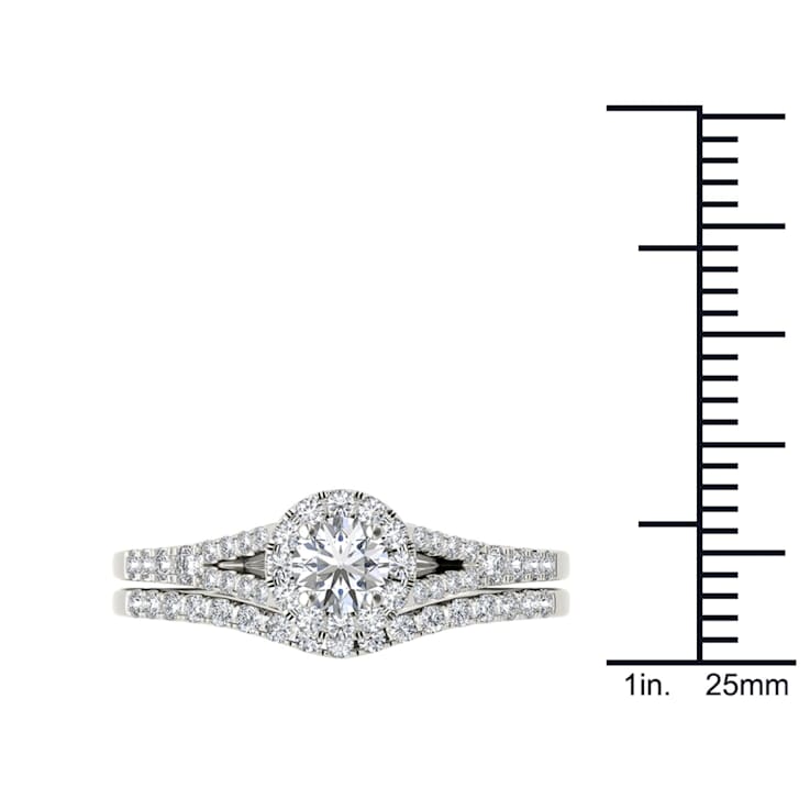 10K White Gold .75ctw Diamond Ladies Round Halo Engagement Ring (
I2-Clarity-H-I-Color )