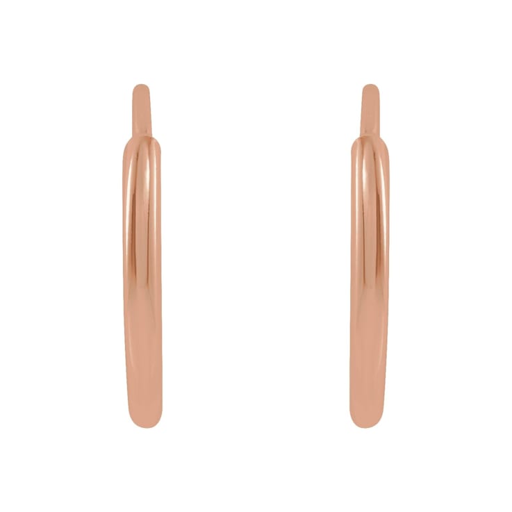 14K Rose Gold 10 mm Flexible Endless Huggie Hoop Earrings for Women