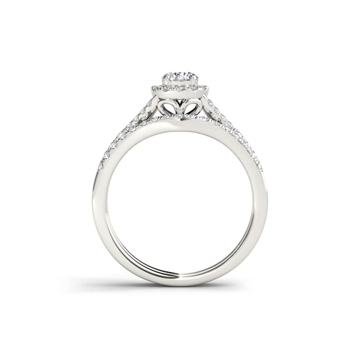 10K White Gold .75ctw Diamond Ladies Round Halo Engagement Ring (
I2-Clarity-H-I-Color )