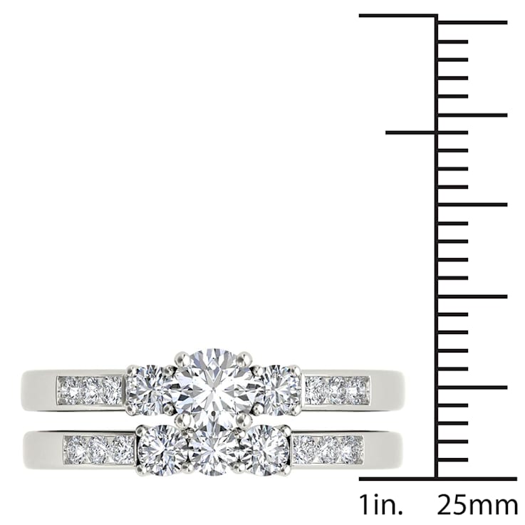 14K White Gold 1.0ctw Diamond Anniversary Bridal Ring Wedding Band Set (
I2-Clarity-H-I-Color )