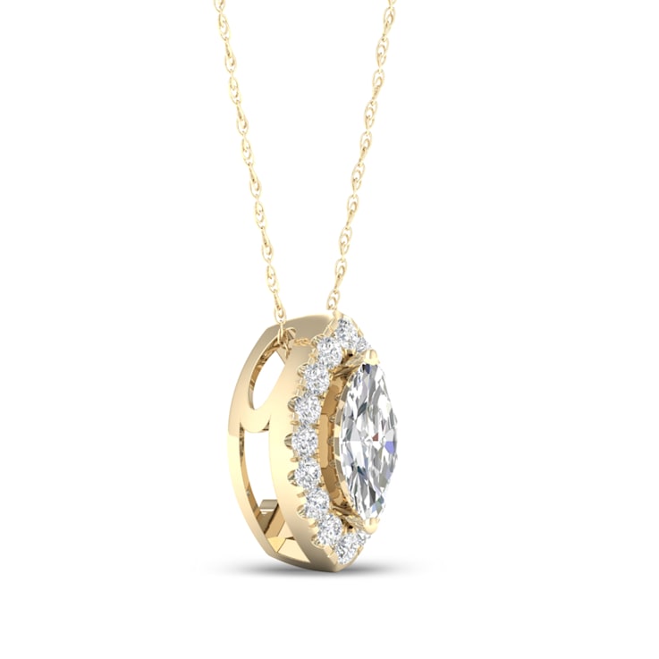 10k Yellow Gold Diamond Pendant With 18 Inch Chain (H-I Color, I2 Clarity)(0.15)