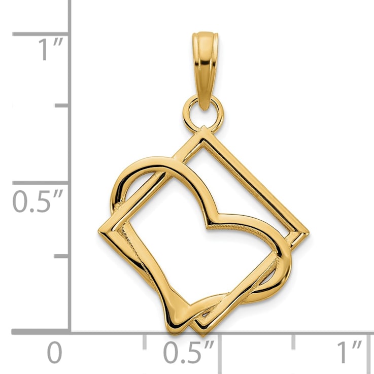 Diamond2Deal 14k Yellow Gold Fancy Heart Pendant