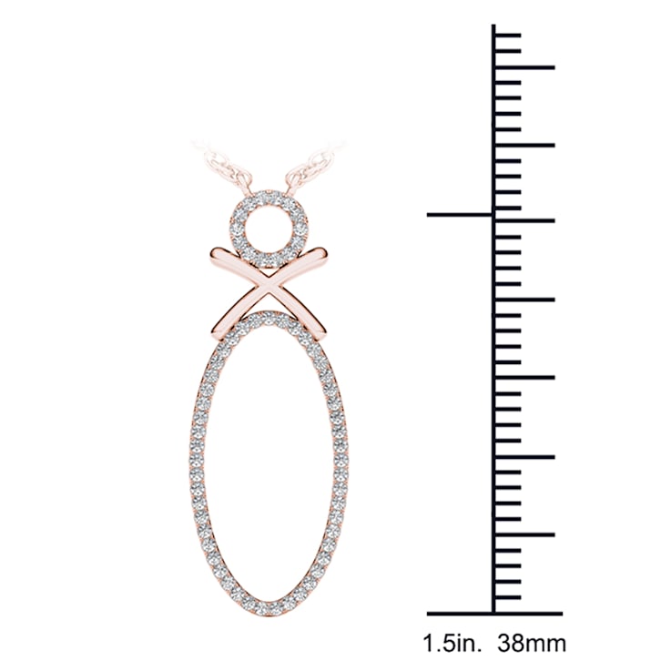 10k Rose Gold Diamond Pendant With 18 Inch Chain (H-I Color, I2
Clarity)(0.15 ctw)