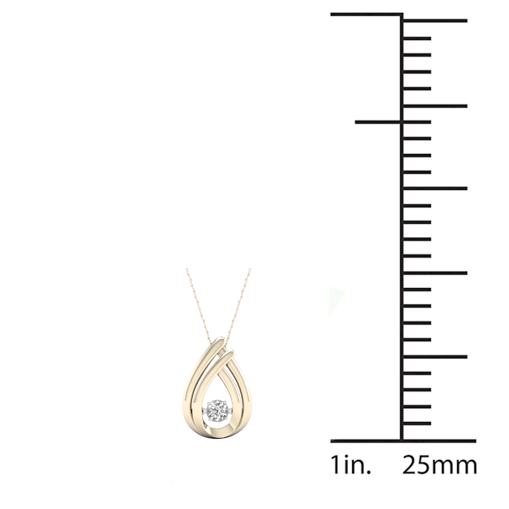 10K Yellow Gold 0.01 Ct Round Diamond Teardrop Pendant With Chain
(Color- H-I, Clarity-I2)