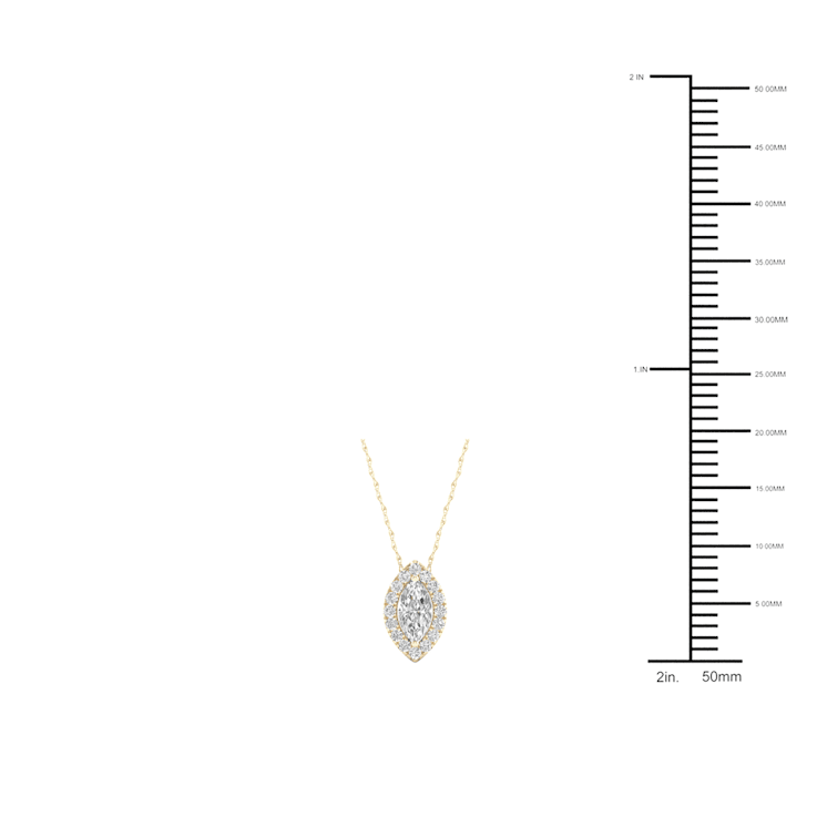 10k Yellow Gold Diamond Pendant With 18 Inch Chain (H-I Color, I2 Clarity)(0.15)