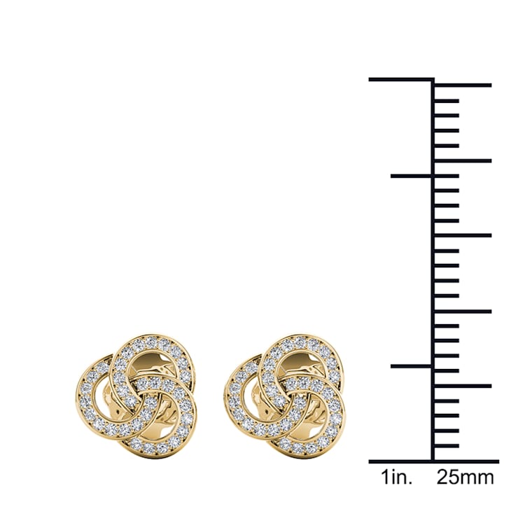 0.10-Carats 14K Natural Real Diamond Gold Trendy Dagger Tattoo Stud  Earrings Gift