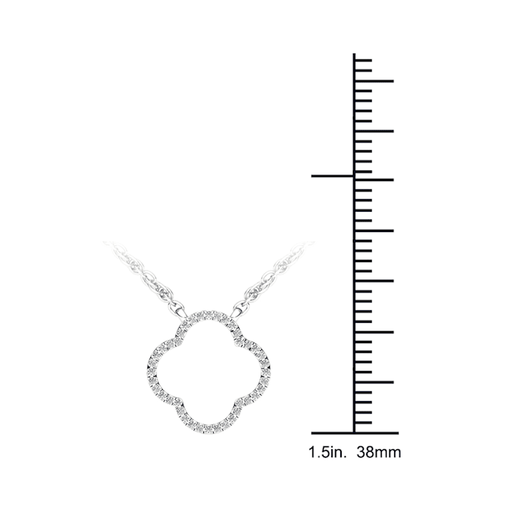 10K White Gold Diamond Clover Pendant Rope Chain Necklace for Women
18inch (1/10ct/ I2,H-I)